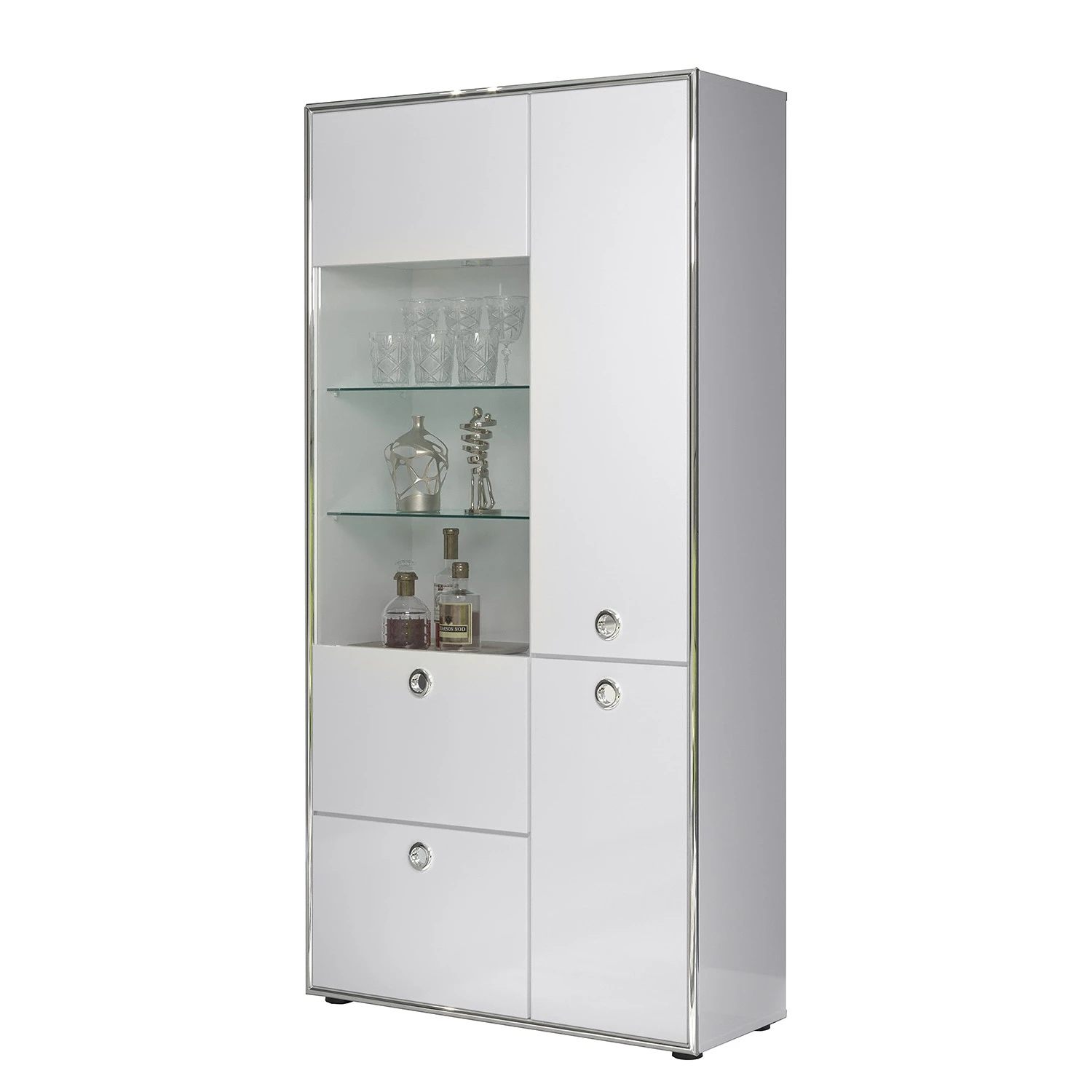 Trendteam Wohnwand Infinity I (3-teilig) - Hochglanz Weiß / Matt Weiß 9 Trendteam Wohnwand Infinity I (3-teilig) - Hochglanz Weiß / Matt Weiß – Bild 9