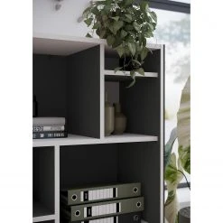 Germania Aktenregal GW-Pasadena II - Graphit / Weiß - Höhe: 196 cm -Wohnzimmermöbel boutique en ligne 1000363843 220722 033 DETAILS P000000001000363843