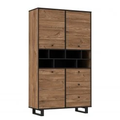 Red Living Highboard Trylith - Eiche Rustikal Dekor / Schwarz