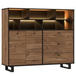 Red Living Sideboard Trylith II - Eiche Rustikal Dekor / Schwarz -Wohnzimmermöbel boutique en ligne 1000364623 220719 050 DETAILS P000000001000364623