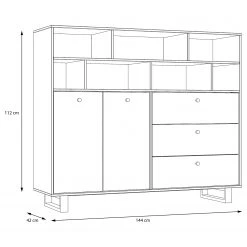 Red Living Sideboard Trylith II - Eiche Rustikal Dekor / Schwarz -Wohnzimmermöbel boutique en ligne 1000364623 220719 500 SKETCH DETAILS P000000001000364623 sketch