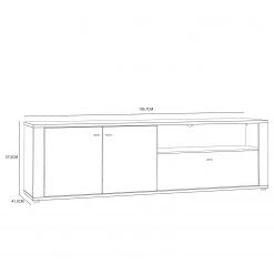 Loftscape TV-Lowboard Millquarter - Weiß / Eiche Hell Dekor -Wohnzimmermöbel boutique en ligne 1000364908 220722 500 SKETCH DETAILS P000000001000364908 sketch