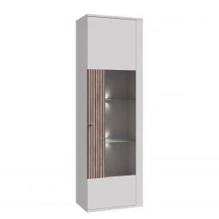 Loftscape Standvitrine Millquarter - Weiß / Eiche Hell Dekor