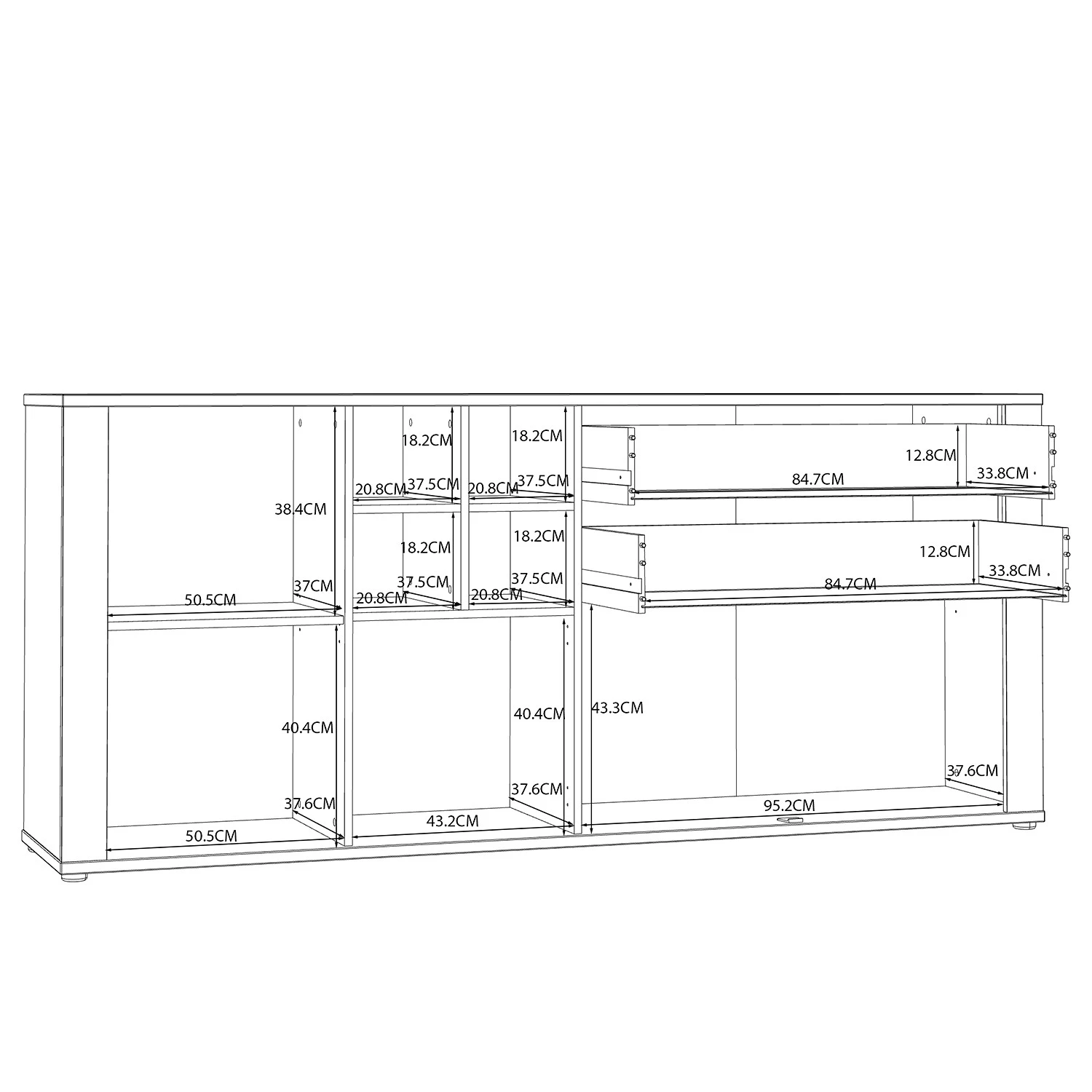 Loftscape Sideboard Millquarter - Weiß / Eiche Hell Dekor 7 Loftscape Sideboard Millquarter - Weiß / Eiche Hell Dekor – Bild 7