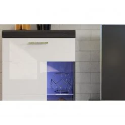 Loftscape Wohnwand Sarai IV (4-teilig) - Inkl. Beleuchtung - Hochglanz Weiß / Eiche Grau Dekor -Wohnzimmermöbel boutique en ligne 1000365276 220728 050 DETAILS P000000001000365276