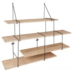 Butlers Wandregal LIMBO - Eiche massiv / Aluminium - Schwarz / Natur -Wohnzimmermöbel boutique en ligne 1000365681 220728 041 DETAILS P000000001000365681