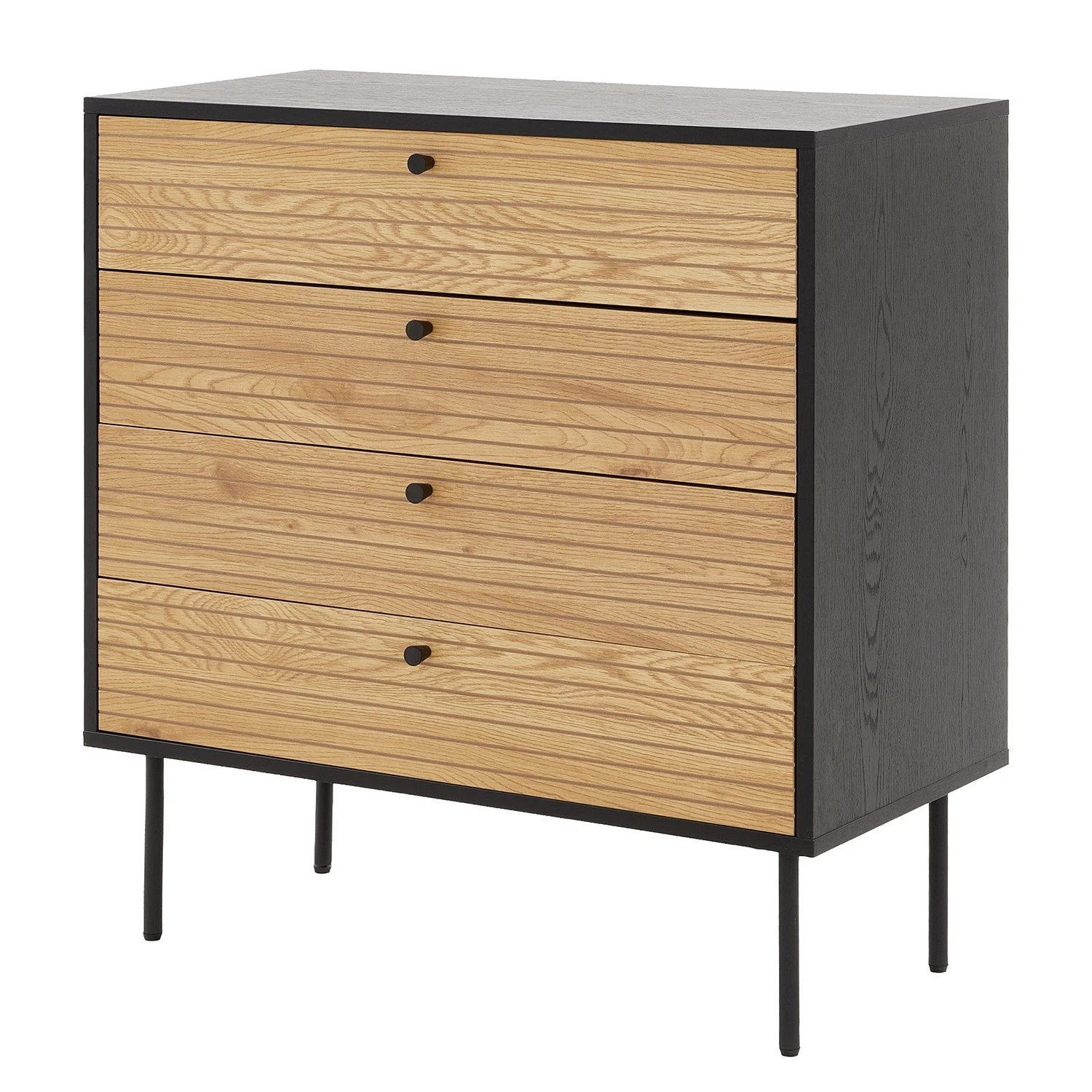 Butlers Kommode MODERNIST - Eichenfurnier / Aluminium - Schwarz / Natur 1 Butlers Kommode MODERNIST - Eichenfurnier / Aluminium - Schwarz / Natur