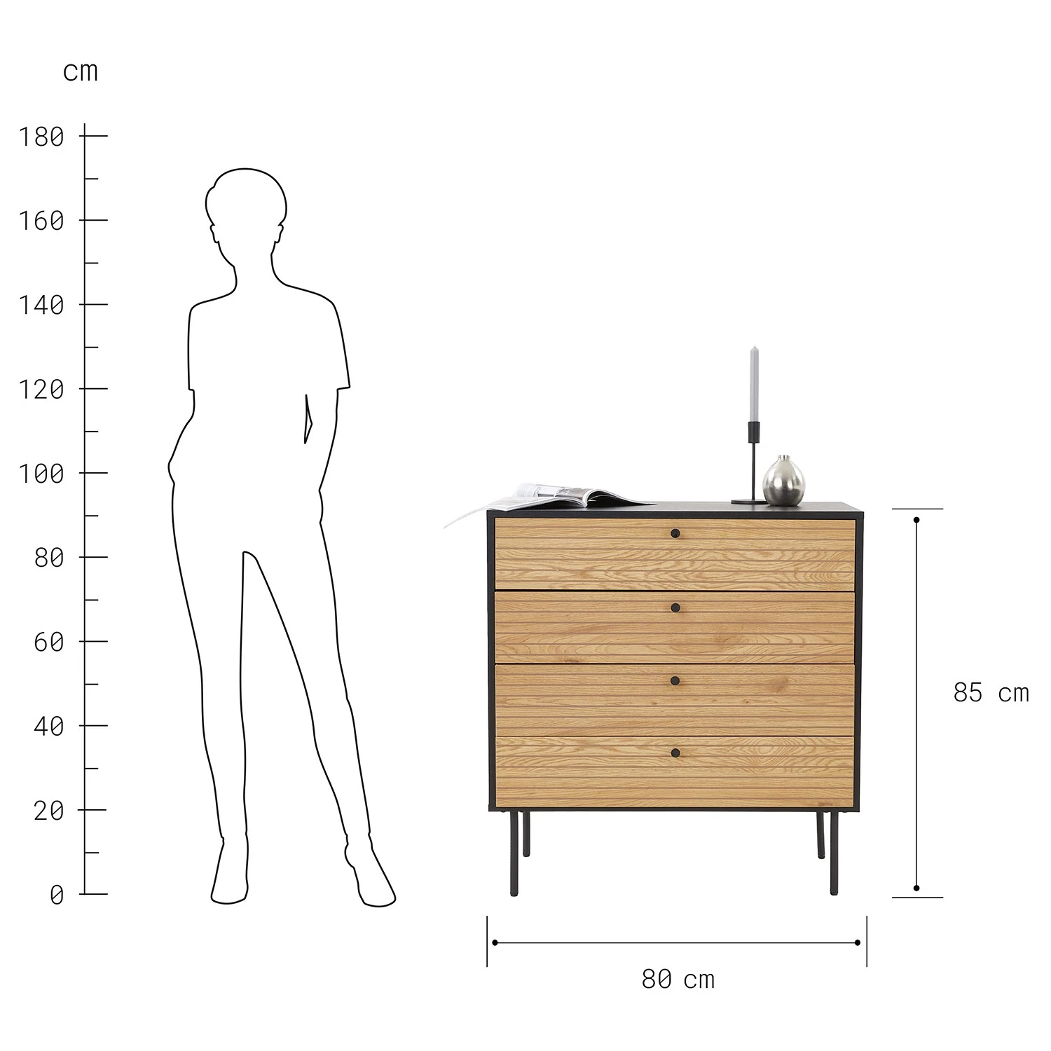 Butlers Kommode MODERNIST - Eichenfurnier / Aluminium - Schwarz / Natur 9 Butlers Kommode MODERNIST - Eichenfurnier / Aluminium - Schwarz / Natur – Bild 9