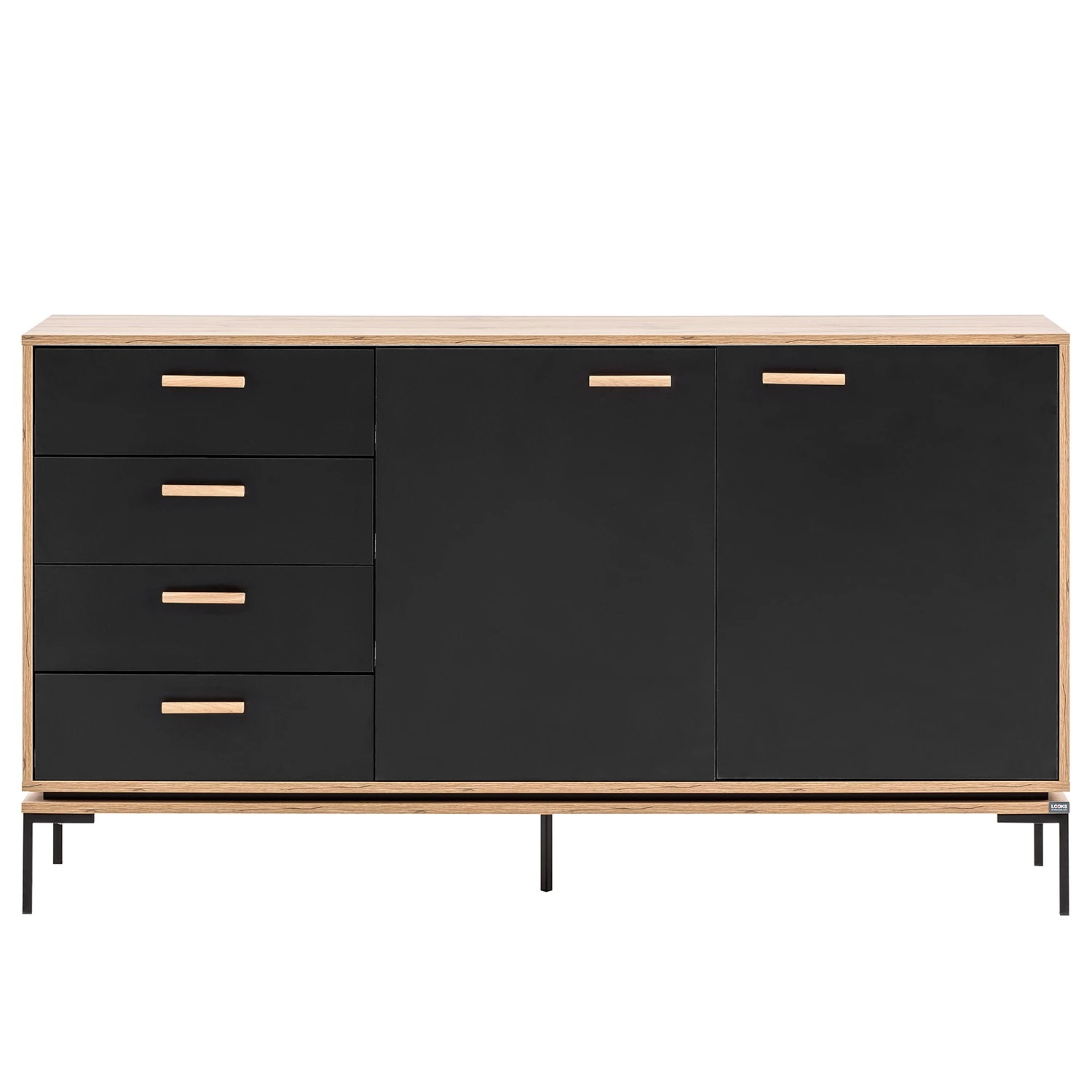 Schildmeyer Sideboard Looks - Schwarz / Eiche Dekor 4 Schildmeyer Sideboard Looks - Schwarz / Eiche Dekor – Bild 4
