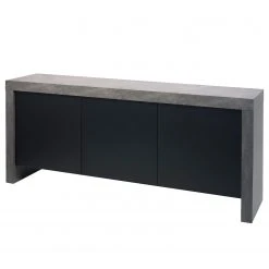 Temahome Sideboard Kobe II - Schwarz / Beton Dekor