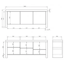 Temahome Sideboard Kobe II - Schwarz / Beton Dekor 17 Temahome Sideboard Kobe II - Schwarz / Beton Dekor -Wohnzimmermöbel boutique en ligne 1000366639 220906 501 SKETCH DETAILS P000000001000366639 sketch