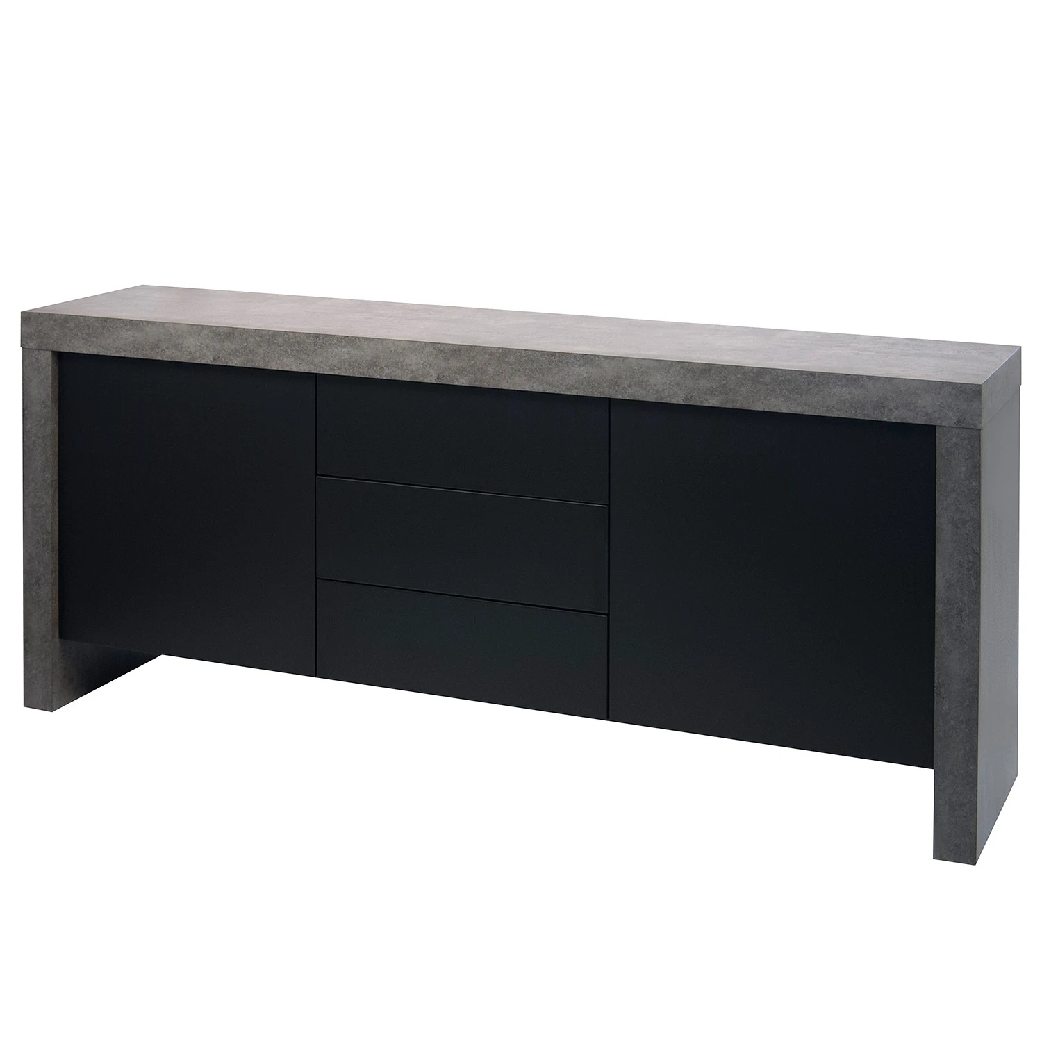 Temahome Sideboard Kobe I - Schwarz / Beton Dekor 1 Temahome Sideboard Kobe I - Schwarz / Beton Dekor