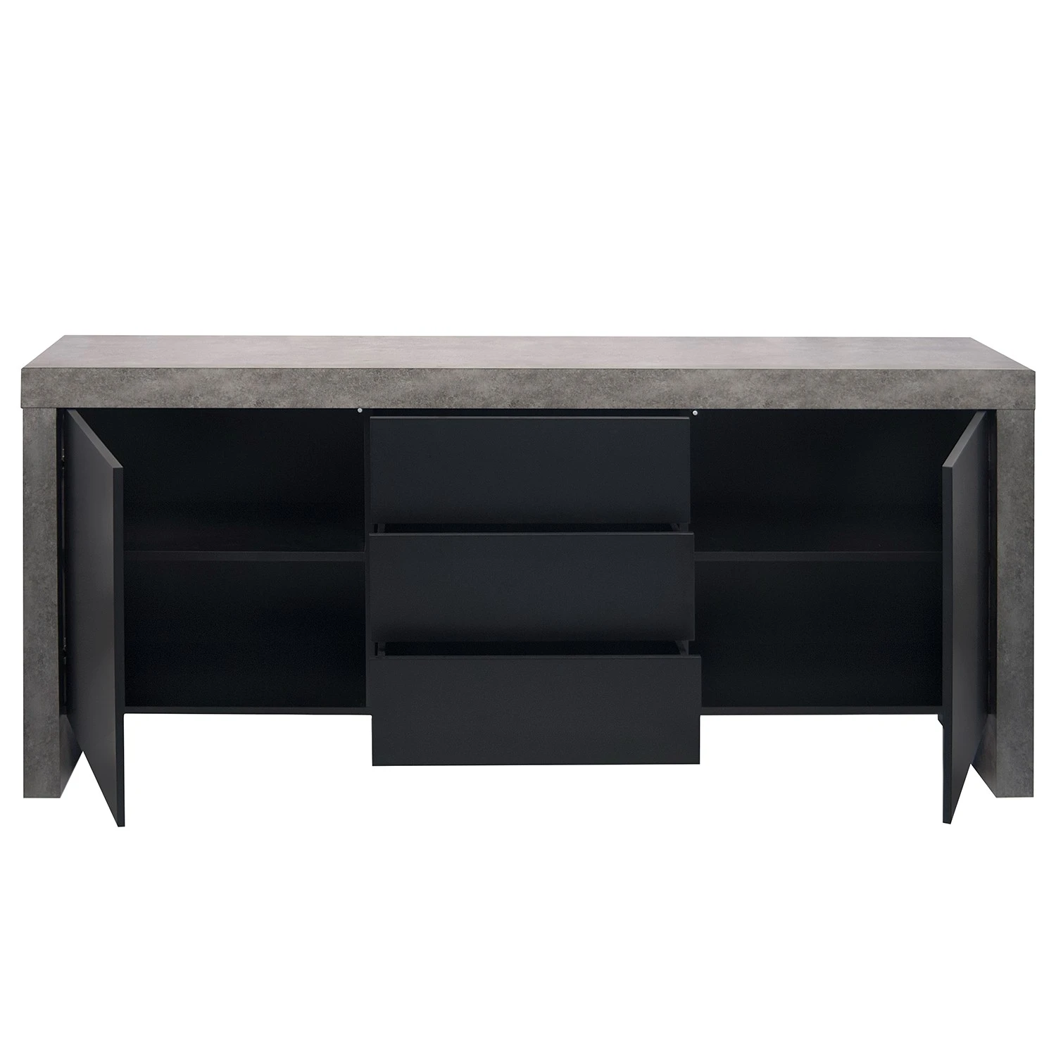 Temahome Sideboard Kobe I - Schwarz / Beton Dekor 7 Temahome Sideboard Kobe I - Schwarz / Beton Dekor – Bild 7