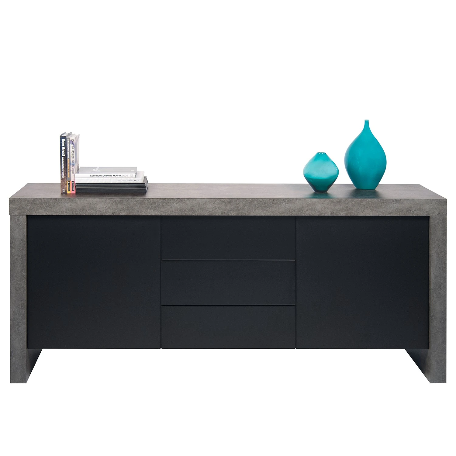 Temahome Sideboard Kobe I - Schwarz / Beton Dekor 9 Temahome Sideboard Kobe I - Schwarz / Beton Dekor – Bild 9