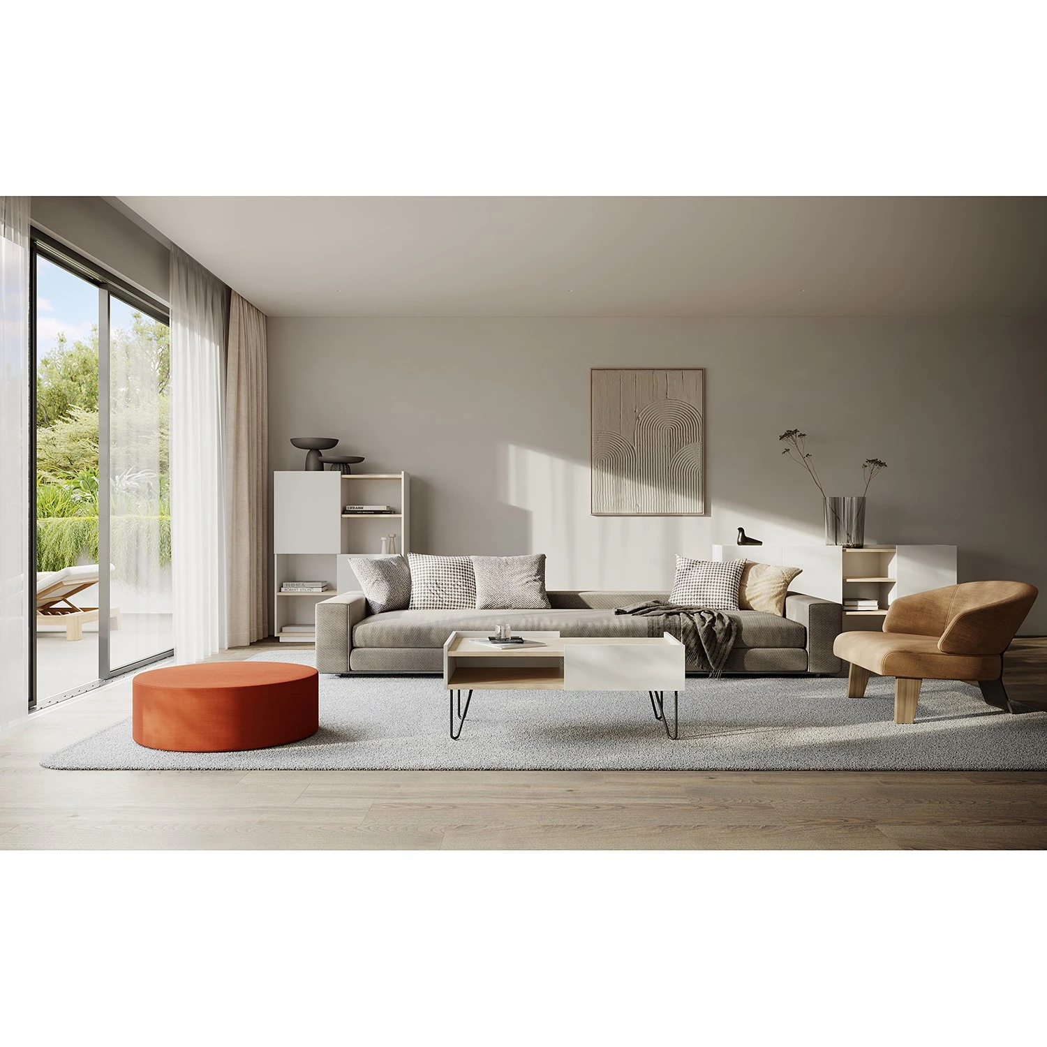 Temahome Highboard Nina - Echtholzfurnier - Weiß 3 Temahome Highboard Nina - Echtholzfurnier - Weiß – Bild 3