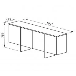 Temahome Sideboard Edge - Echtholzfurnier - / Weiß / Eiche -Wohnzimmermöbel boutique en ligne 1000366714 220906 500 SKETCH DETAILS P000000001000366714 sketch