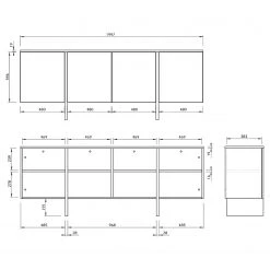 Temahome Sideboard Edge - Echtholzfurnier - / Weiß / Eiche -Wohnzimmermöbel boutique en ligne 1000366714 220906 501 SKETCH DETAILS P000000001000366714 sketch