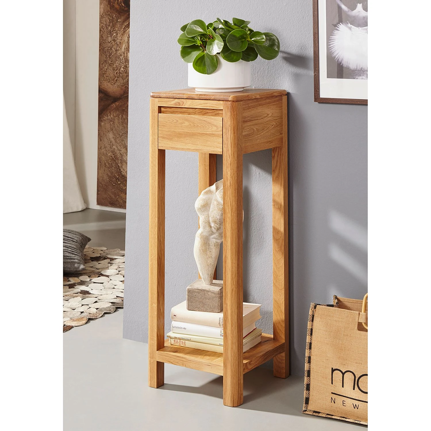 Ars Natura Beistelltisch Anamur I - Eiche - Höhe: 90 cm 2 Ars Natura Beistelltisch Anamur I - Eiche - Höhe: 90 cm – Bild 2