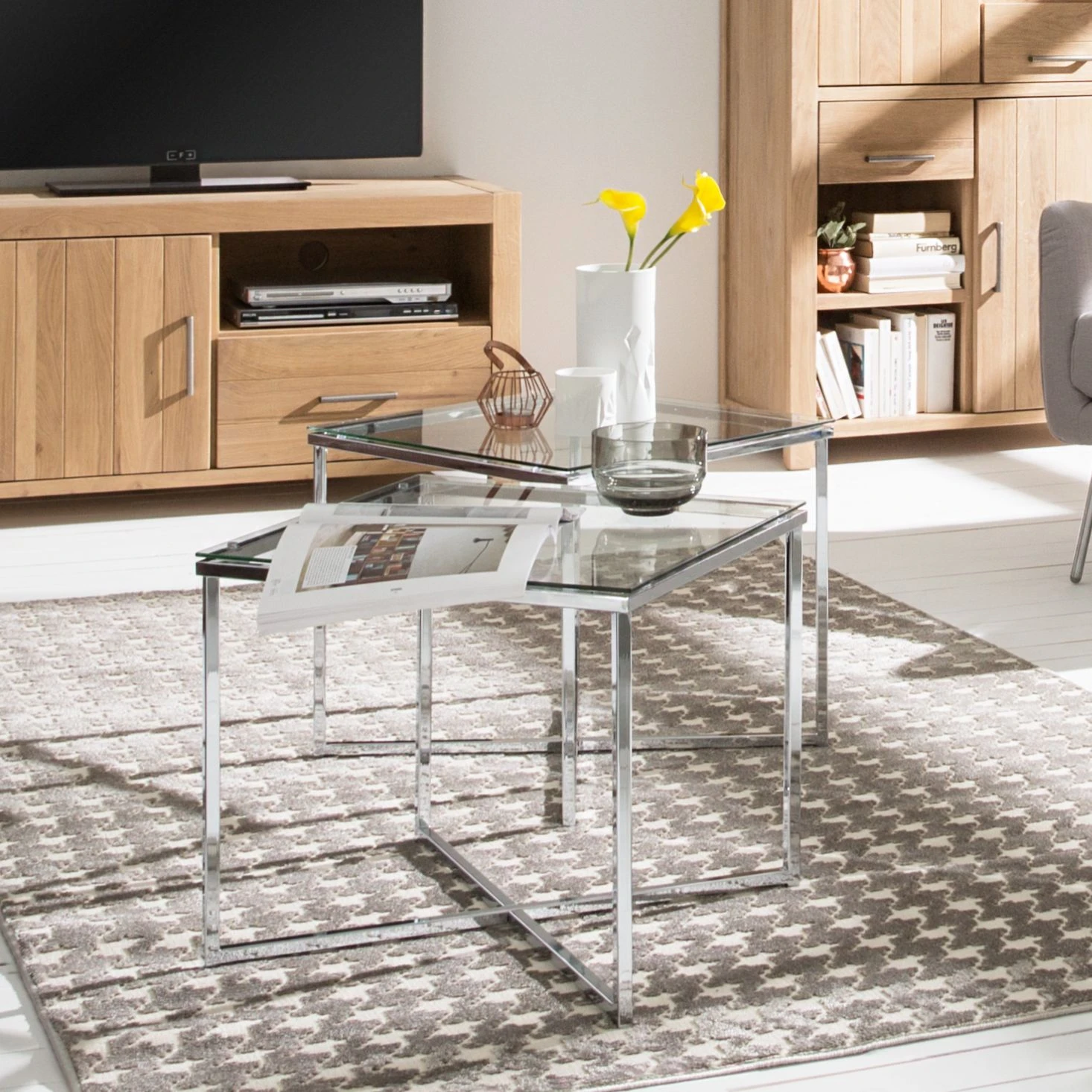 Fredriks Beistelltisch Cross - Metall - Silber 2 Fredriks Beistelltisch Cross - Metall - Silber – Bild 2