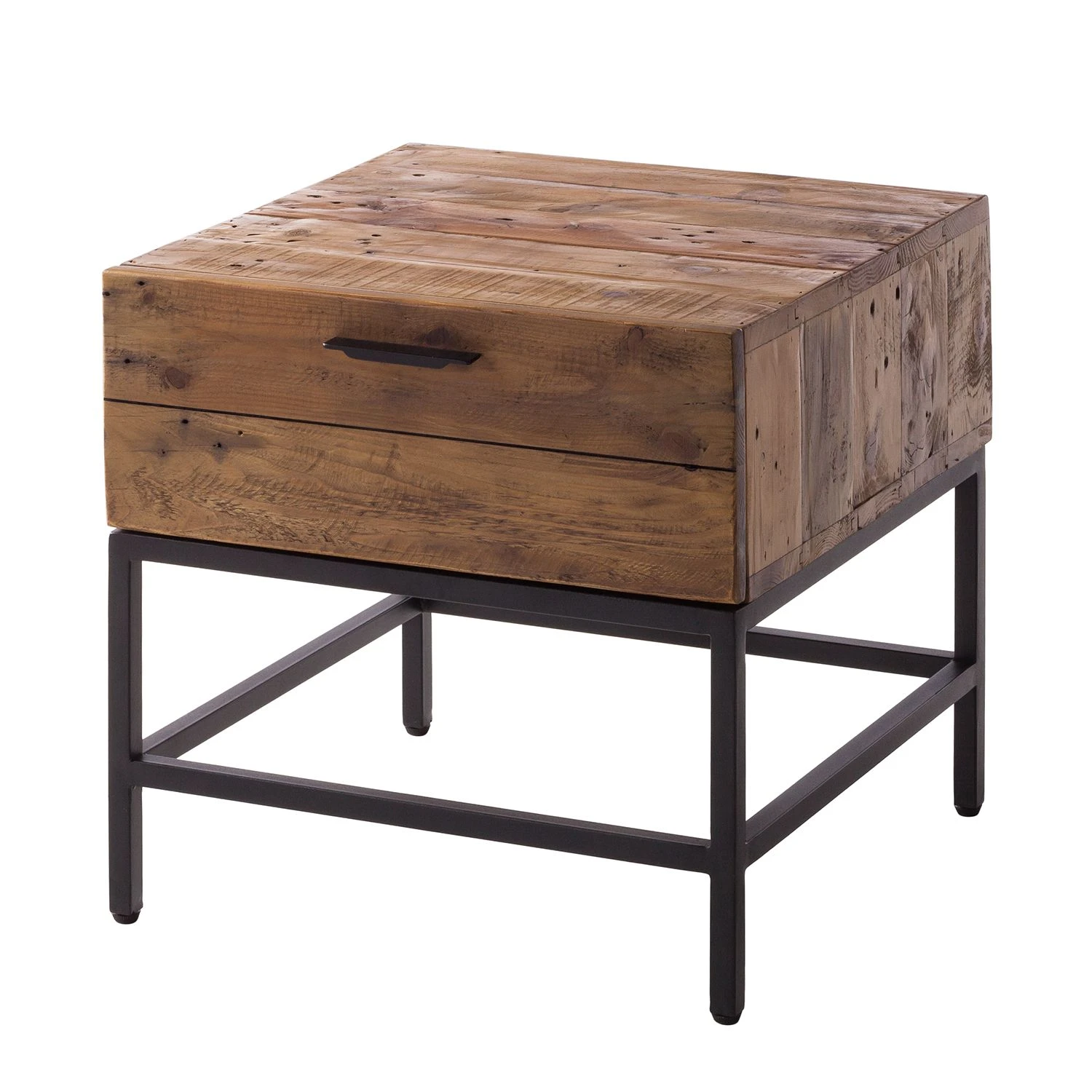 Ars manufacti Beistelltisch Grasby - Altholz Pinie / Metall - Pinie Dunkel / Schwarz 1 Ars manufacti Beistelltisch Grasby - Altholz Pinie / Metall - Pinie Dunkel / Schwarz