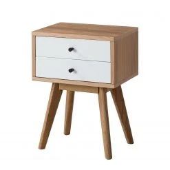 Mørteens Beistelltisch Kamion - Weiß / Eiche Dunkel Dekor - Höhe: 58 cm