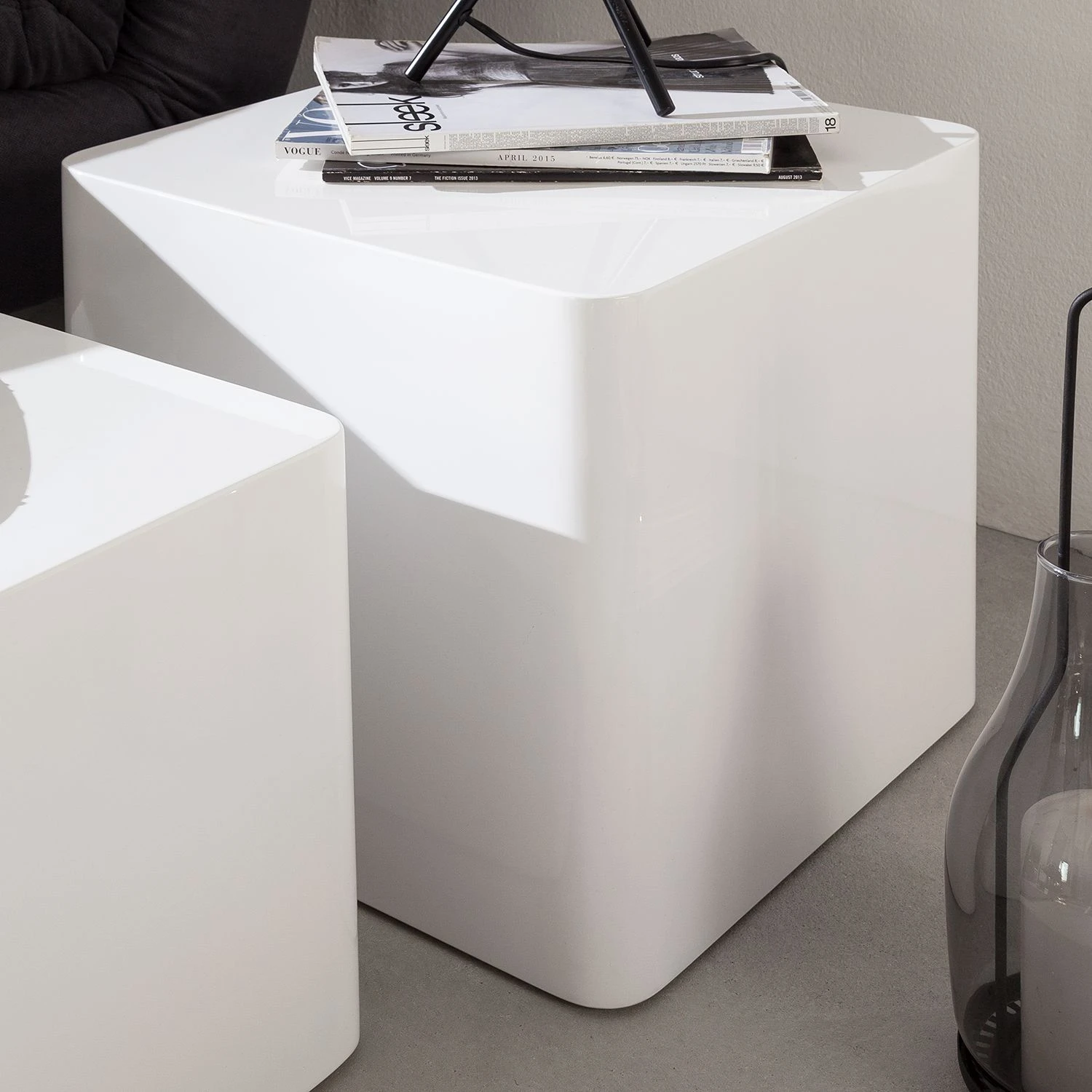 Fredriks Beistelltisch Square (2er-Set) - Hochglanz Weiß 4 Fredriks Beistelltisch Square (2er-Set) - Hochglanz Weiß – Bild 4