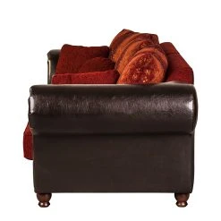 Maison Belfort Bigsofa Mosambik - Kunstleder / Webstoff - Dunkelbraun / Rot - Dunkelbraun / Rot -Wohnzimmermöbel boutique en ligne bigsofa christian kunstleder schwarz webstoff rot 354611