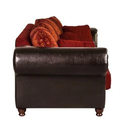 Maison Belfort Bigsofa Mosambik - Kunstleder / Webstoff - Dunkelbraun / Rot - Dunkelbraun / Rot -Wohnzimmermöbel boutique en ligne bigsofa christian kunstleder schwarz webstoff rot 354612