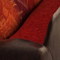 Maison Belfort Bigsofa Mosambik - Kunstleder / Webstoff - Dunkelbraun / Rot - Dunkelbraun / Rot -Wohnzimmermöbel boutique en ligne bigsofa christian kunstleder schwarz webstoff rot 354613