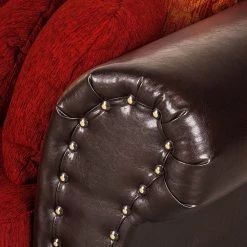 Maison Belfort Bigsofa Mosambik - Kunstleder / Webstoff - Dunkelbraun / Rot - Dunkelbraun / Rot -Wohnzimmermöbel boutique en ligne bigsofa christian kunstleder schwarz webstoff rot 354619