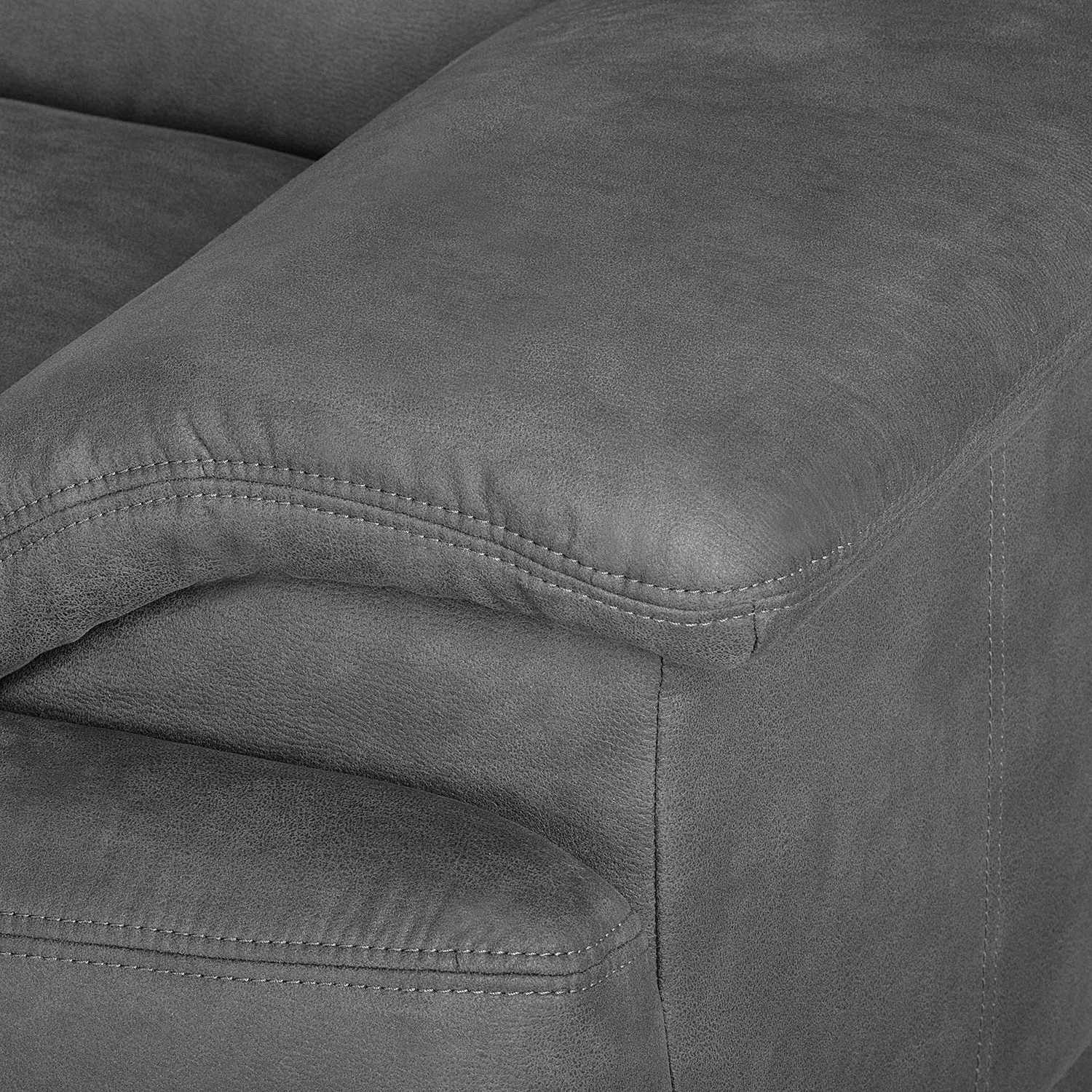 Modoform Boxspring-Ecksofa Pignola Microfaser - Antiklederlook - Grau 9 Modoform Boxspring-Ecksofa Pignola Microfaser - Antiklederlook - Grau – Bild 9