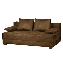 Ars Natura Boxspring-Schlafsofa Dingo - Antiklederoptik - Braun