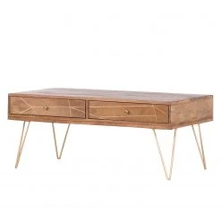 Ars manufacti Couchtisch Argallo - Mango massiv / Metall - Mango / Gold