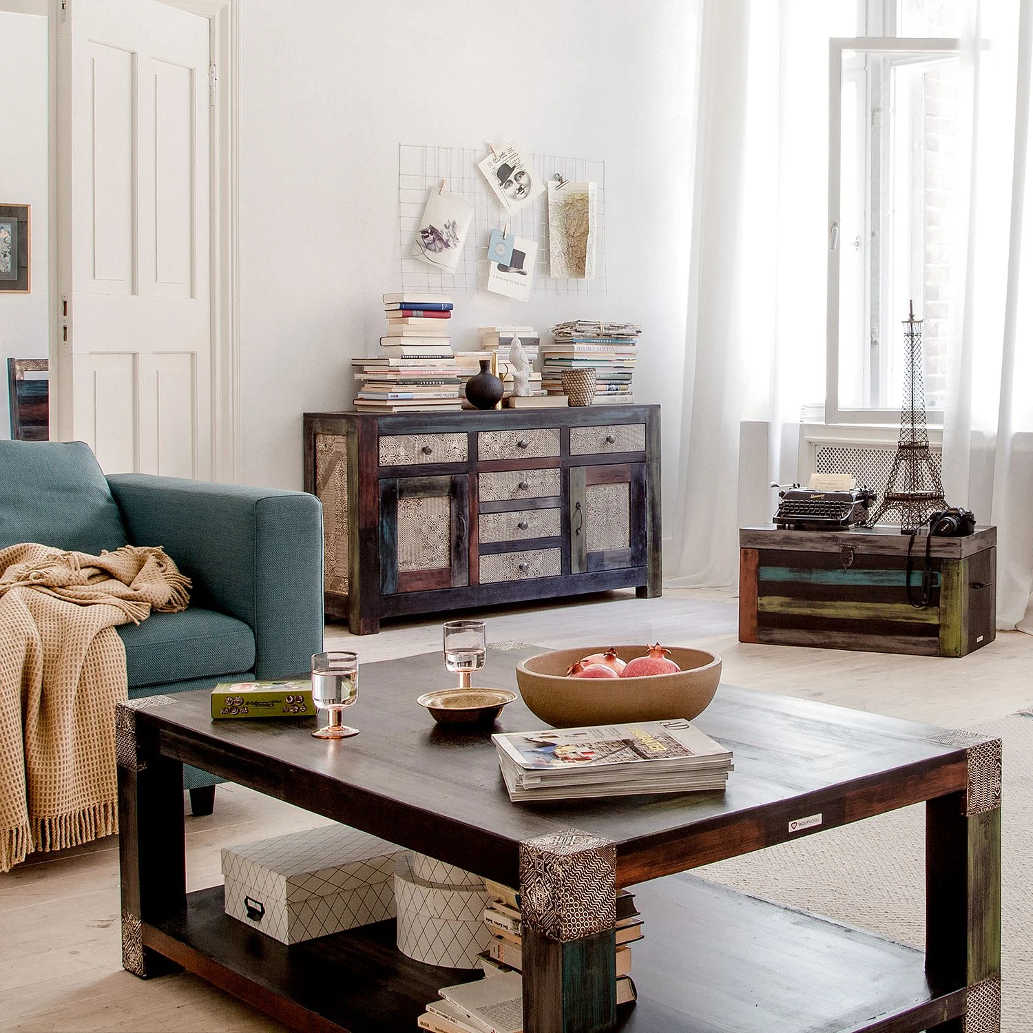 Wolf-Möbel Couchtisch Goa II - Akazie / Mango teilmassiv - Mehrfarbig 2 Wolf-Möbel Couchtisch Goa II - Akazie / Mango teilmassiv - Mehrfarbig – Bild 2