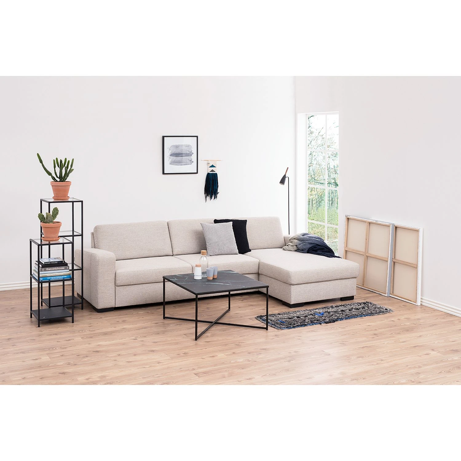 Fredriks Couchtisch Katori II - Glas / Metall - Marmor Schwarz Dekor / Schwarz 3 Fredriks Couchtisch Katori II - Glas / Metall - Marmor Schwarz Dekor / Schwarz – Bild 3