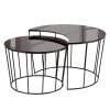 Fredriks Couchtisch Koga II (2er-Set) - Glas / Metall - Bronze / Schwarz