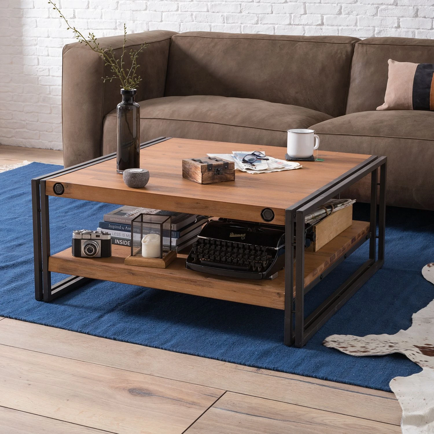 Ars manufacti Couchtisch Manchester IV - Akazie massiv / Metall - Akazie / Anthrazit 2 Ars manufacti Couchtisch Manchester IV - Akazie massiv / Metall - Akazie / Anthrazit – Bild 2