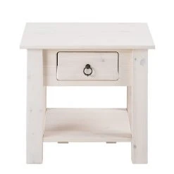 Maison Belfort Beistelltisch Valmer I - Weiß -Wohnzimmermöbel boutique en ligne couchtisch valmer i kiefer massiv weiss 417126