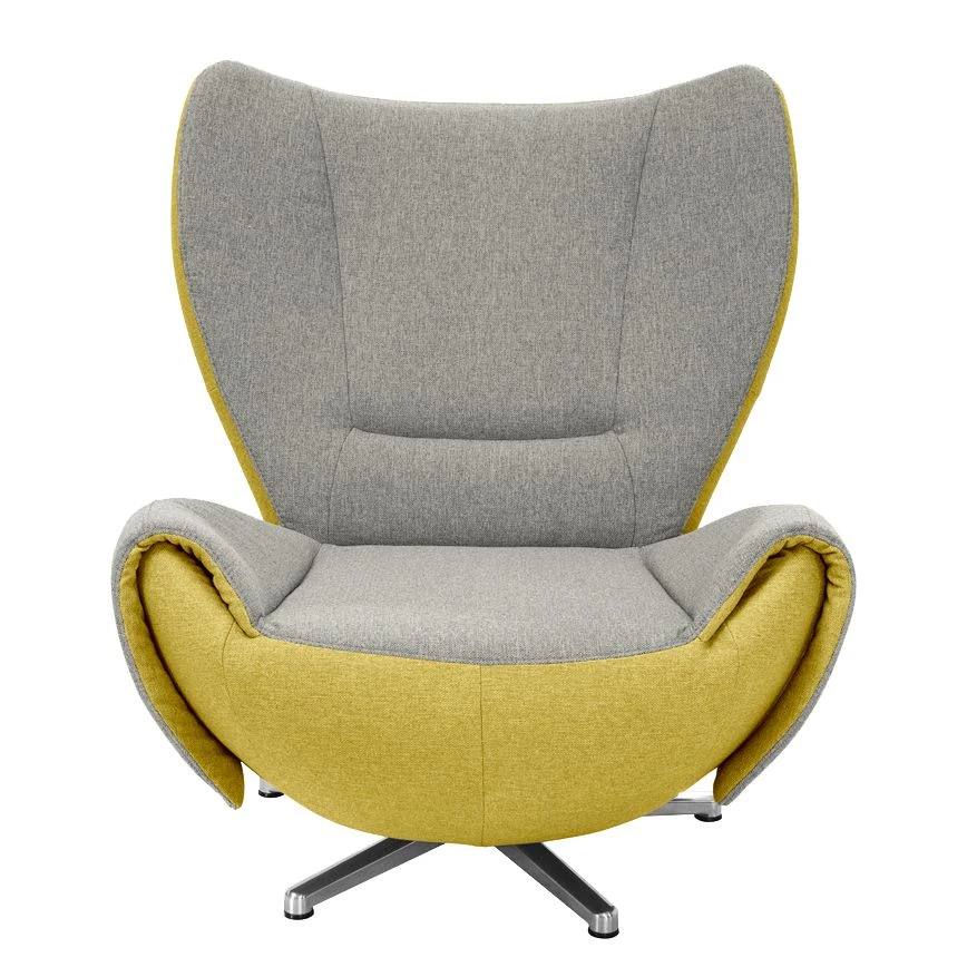Tom Tailor Designersessel Tom Webstoff - Grau / Senfgelb 1 Tom Tailor Designersessel Tom Webstoff - Grau / Senfgelb