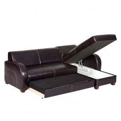 Maison Belfort Ecksofa Ballina Echtleder - Dunkelbraun - Longchair davorstehend rechts -Wohnzimmermöbel boutique en ligne ecksofa ballina echtleder longchair ottomane davorstehend rechts dunkelbraun 2490438