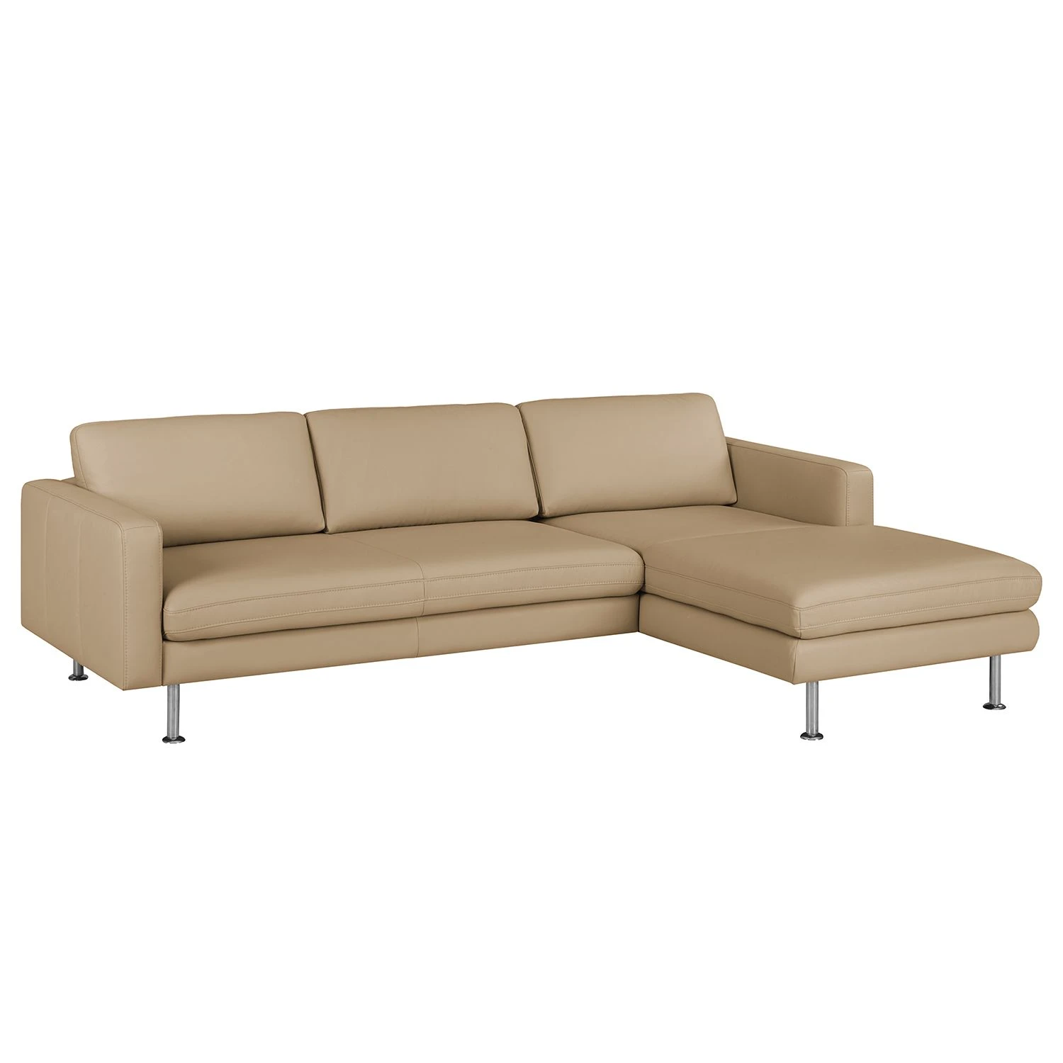 Fredriks Ecksofa Bivona I Echtleder - Sand - Longchair davorstehend rechts 1 Fredriks Ecksofa Bivona I Echtleder - Sand - Longchair davorstehend rechts