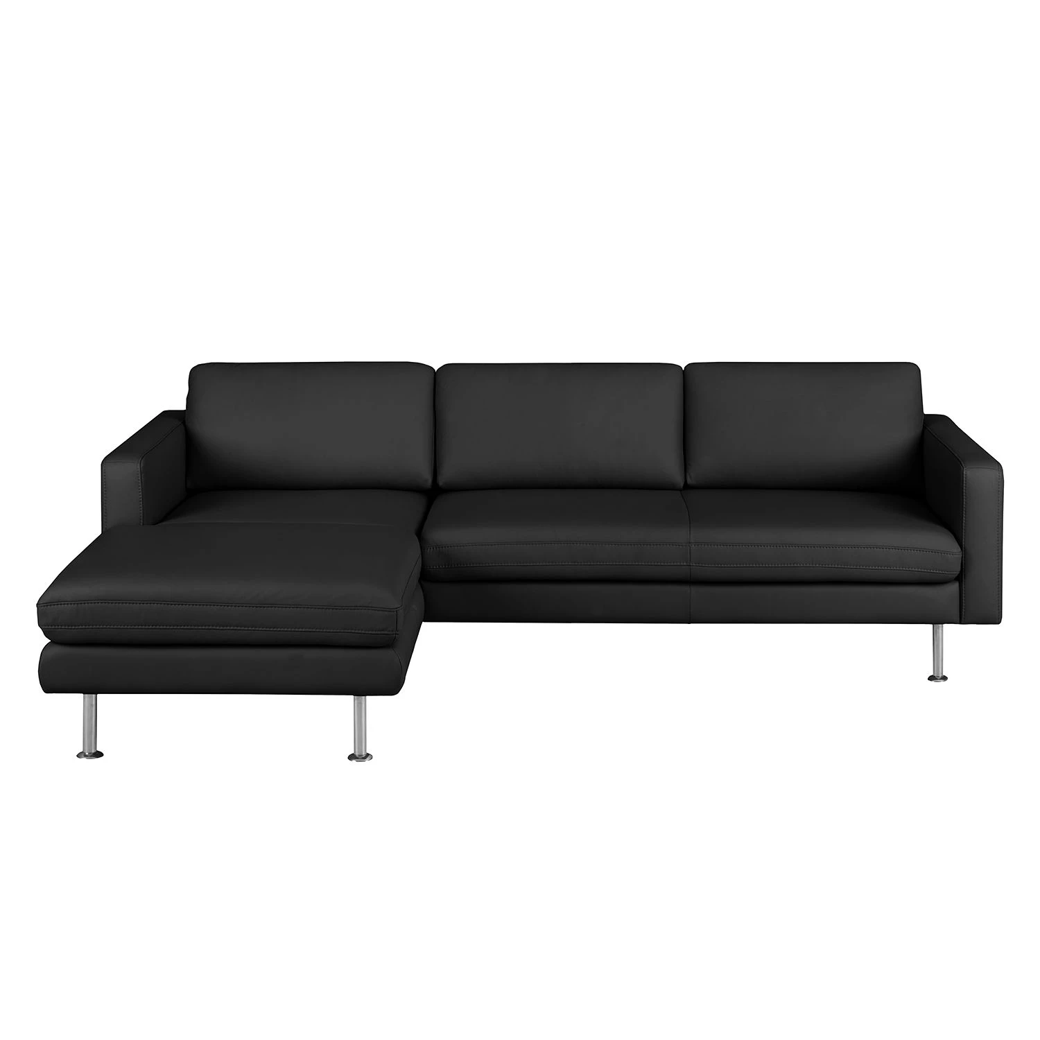 Fredriks Ecksofa Bivona II Echtleder - Schwarz - Longchair davorstehend links 3 Fredriks Ecksofa Bivona II Echtleder - Schwarz - Longchair davorstehend links – Bild 3