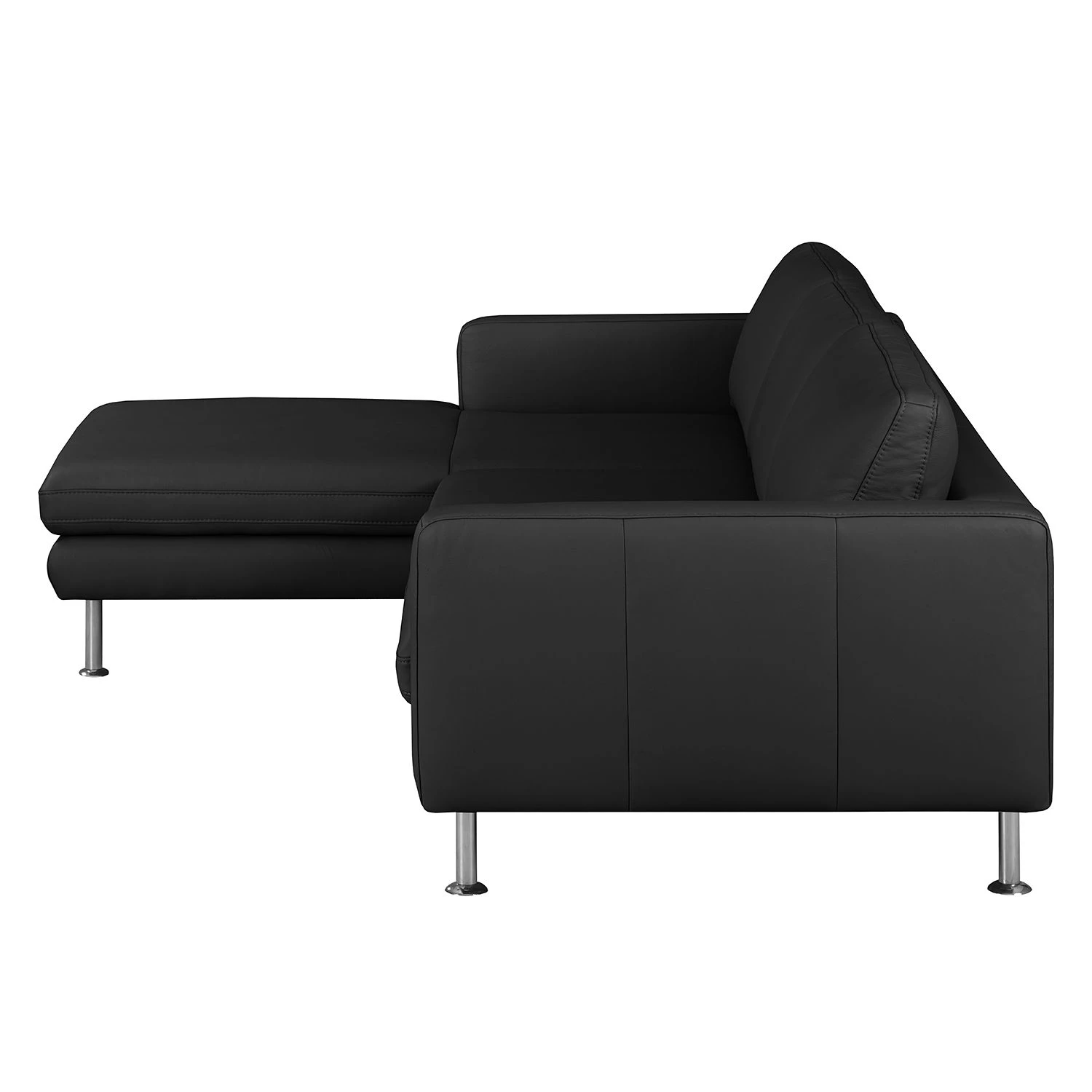 Fredriks Ecksofa Bivona II Echtleder - Schwarz - Longchair davorstehend links 5 Fredriks Ecksofa Bivona II Echtleder - Schwarz - Longchair davorstehend links – Bild 5