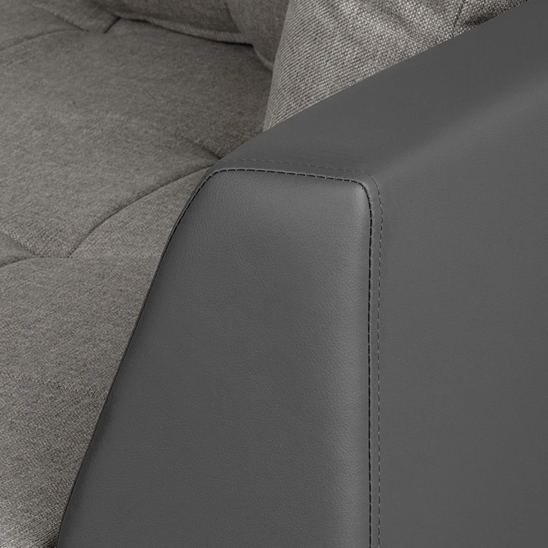 Roomscape Ecksofa Tosya - Kunstleder Anthrazit/Strukturstoff Grau - Ottomane davorstehend rechts 15 Roomscape Ecksofa Tosya - Kunstleder Anthrazit/Strukturstoff Grau - Ottomane davorstehend rechts – Bild 15