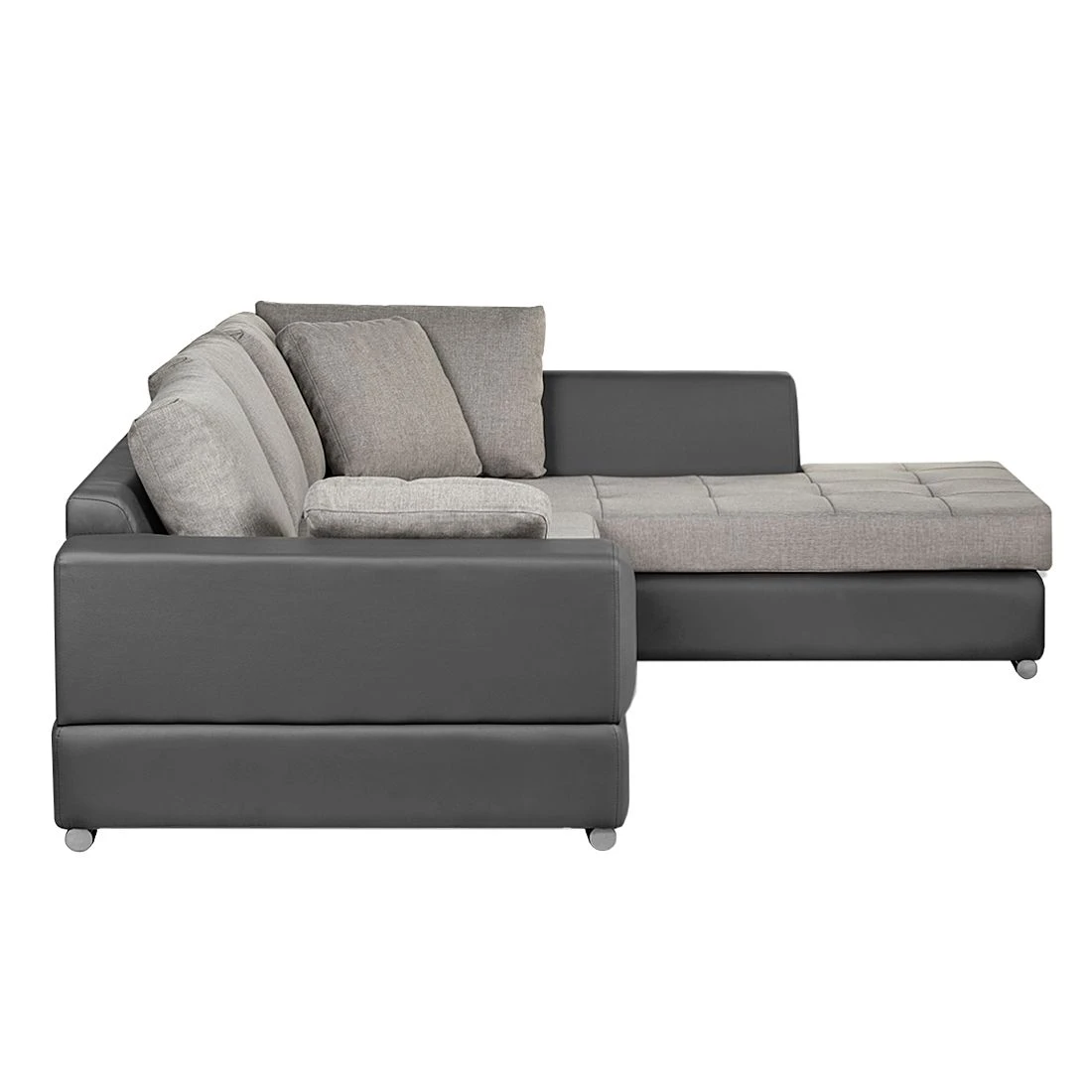 Roomscape Ecksofa Tosya - Kunstleder Anthrazit/Strukturstoff Grau - Ottomane davorstehend rechts 5 Roomscape Ecksofa Tosya - Kunstleder Anthrazit/Strukturstoff Grau - Ottomane davorstehend rechts – Bild 5