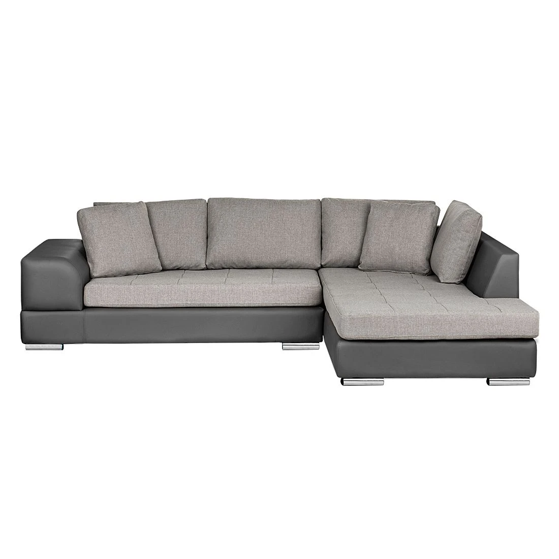 Roomscape Ecksofa Tosya - Kunstleder Anthrazit/Strukturstoff Grau - Ottomane davorstehend rechts 2 Roomscape Ecksofa Tosya - Kunstleder Anthrazit/Strukturstoff Grau - Ottomane davorstehend rechts – Bild 2