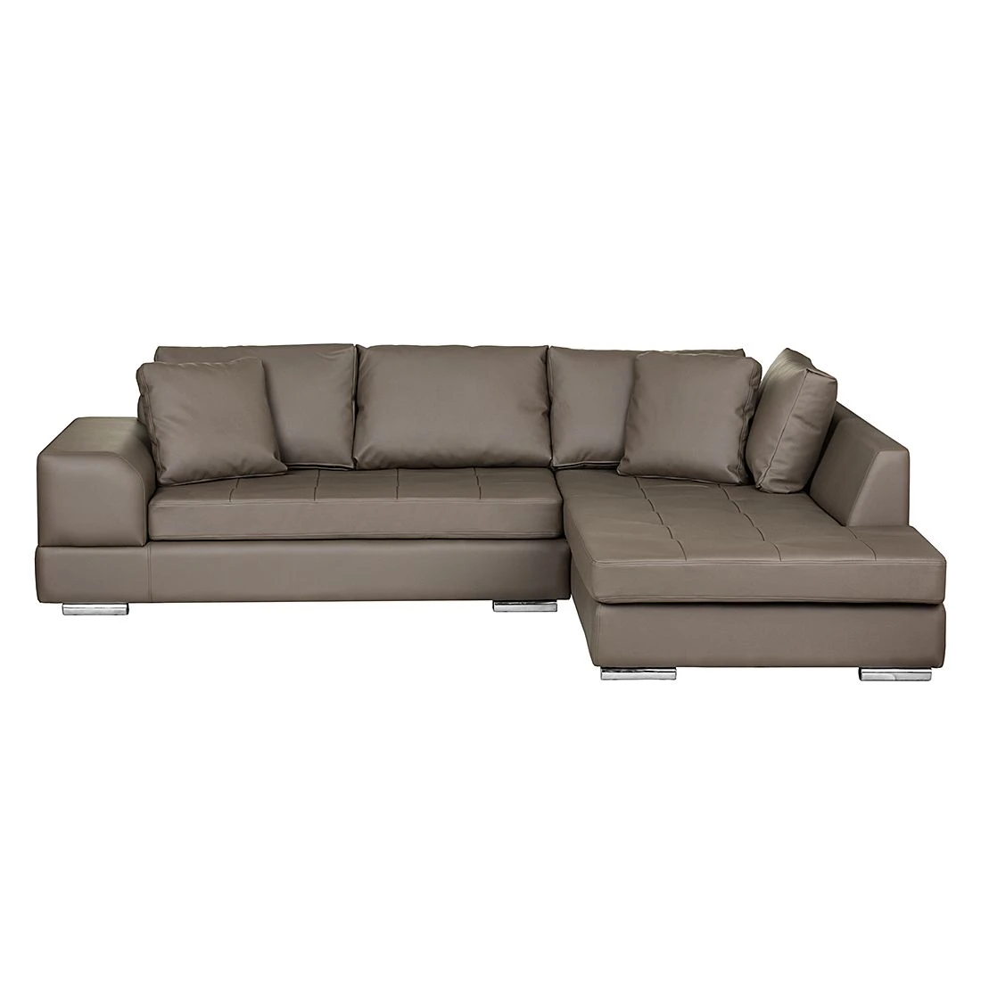 Roomscape Ecksofa Tosya - Kunstleder Braun - Ottomane davorstehend rechts 2 Roomscape Ecksofa Tosya - Kunstleder Braun - Ottomane davorstehend rechts – Bild 2