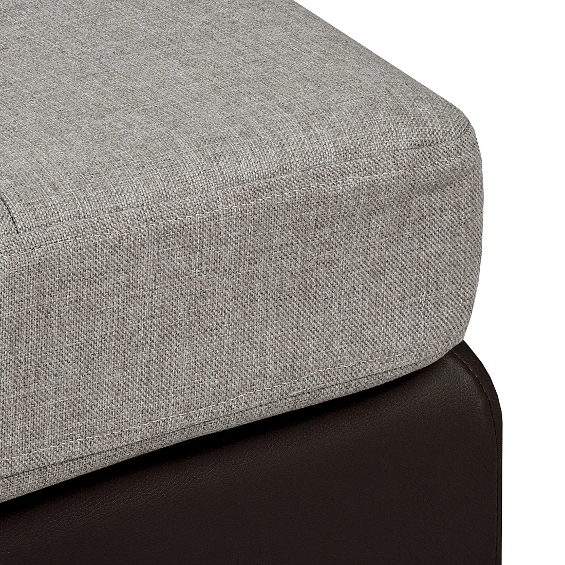 Roomscape Ecksofa Tosya - Kunstleder Dunkelbraun/Strukturstoff Grau - Ottomane davorstehend links 9 Roomscape Ecksofa Tosya - Kunstleder Dunkelbraun/Strukturstoff Grau - Ottomane davorstehend links – Bild 9