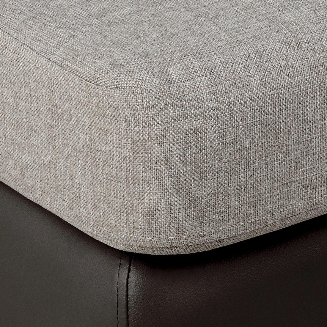 Roomscape Ecksofa Tosya - Kunstleder Dunkelbraun/Strukturstoff Grau - Ottomane davorstehend links 8 Roomscape Ecksofa Tosya - Kunstleder Dunkelbraun/Strukturstoff Grau - Ottomane davorstehend links – Bild 8