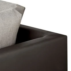 Roomscape Ecksofa Tosya - Kunstleder Dunkelbraun/Strukturstoff Grau - Ottomane davorstehend rechts -Wohnzimmermöbel boutique en ligne ecksofa brandon kunstleder dunkelbraun ottomane davorstehend rechts 395095